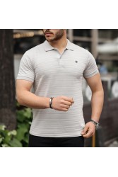Mens Polo T-shirt - Gray - 002
