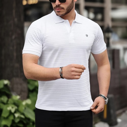 Mens Polo T-shirt - White - 002