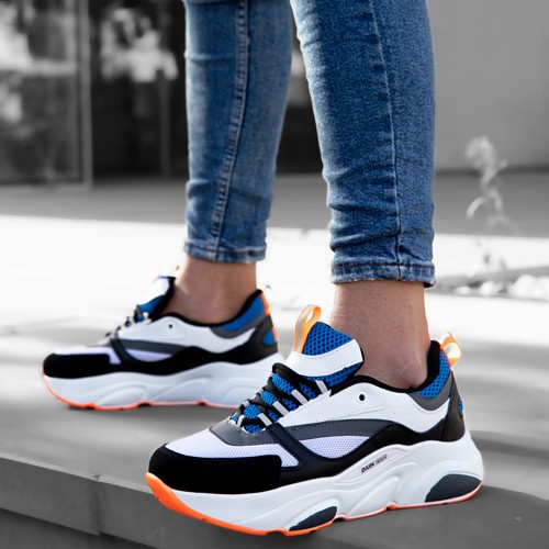 Mens Sneakers - White Blue - DS.MJ1838