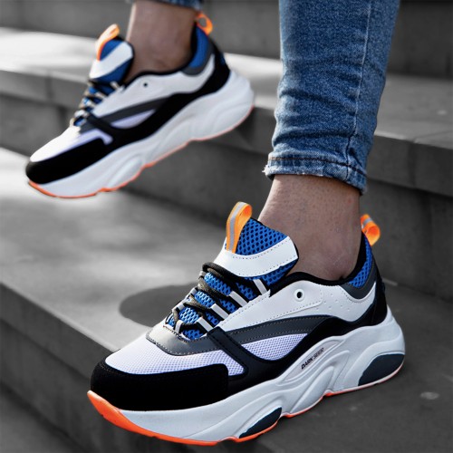 Mens Sneakers - White Blue - DS.MJ1838