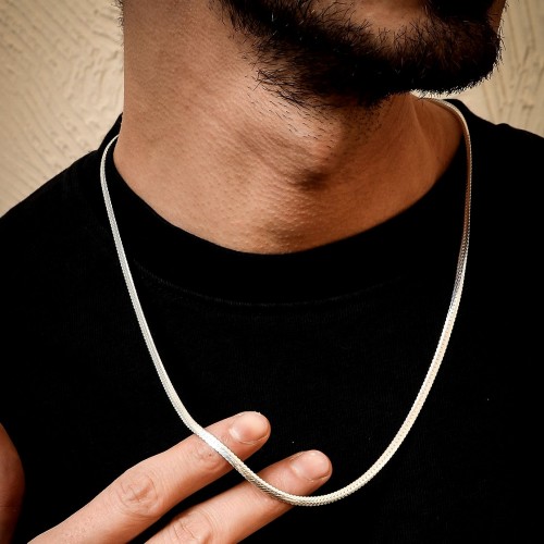 Mens Necklace - Silver - 1205