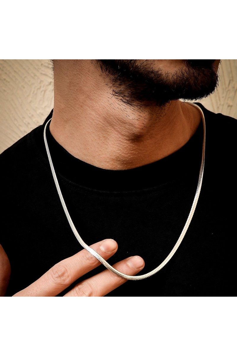 Mens Necklace - Silver - 1205