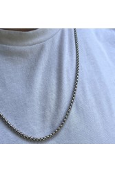 Mens Necklace - Stainless Steel - Silver - 994
