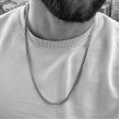 Mens Necklace - Stainless Steel - Silver - 07