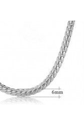 Mens Necklace - Stainless Steel - Silver - 07