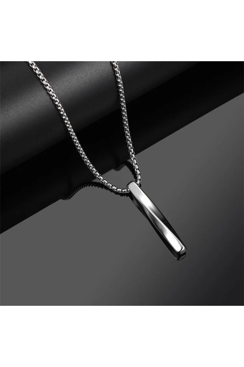 Mens Necklace - Stainless Steel - Silver - 389