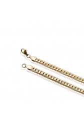 Mens Necklace - Stainless Steel - Gold - 015