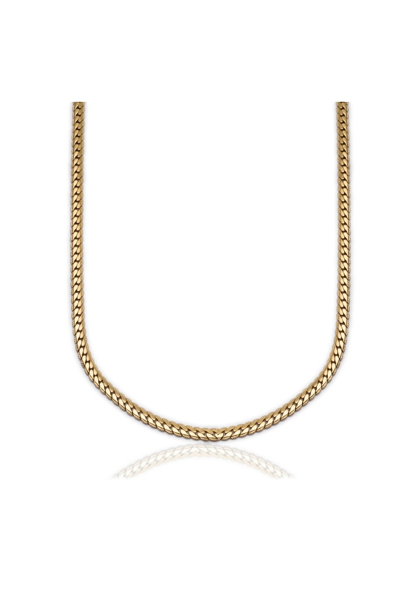 Mens Necklace - Stainless Steel - Gold - 015