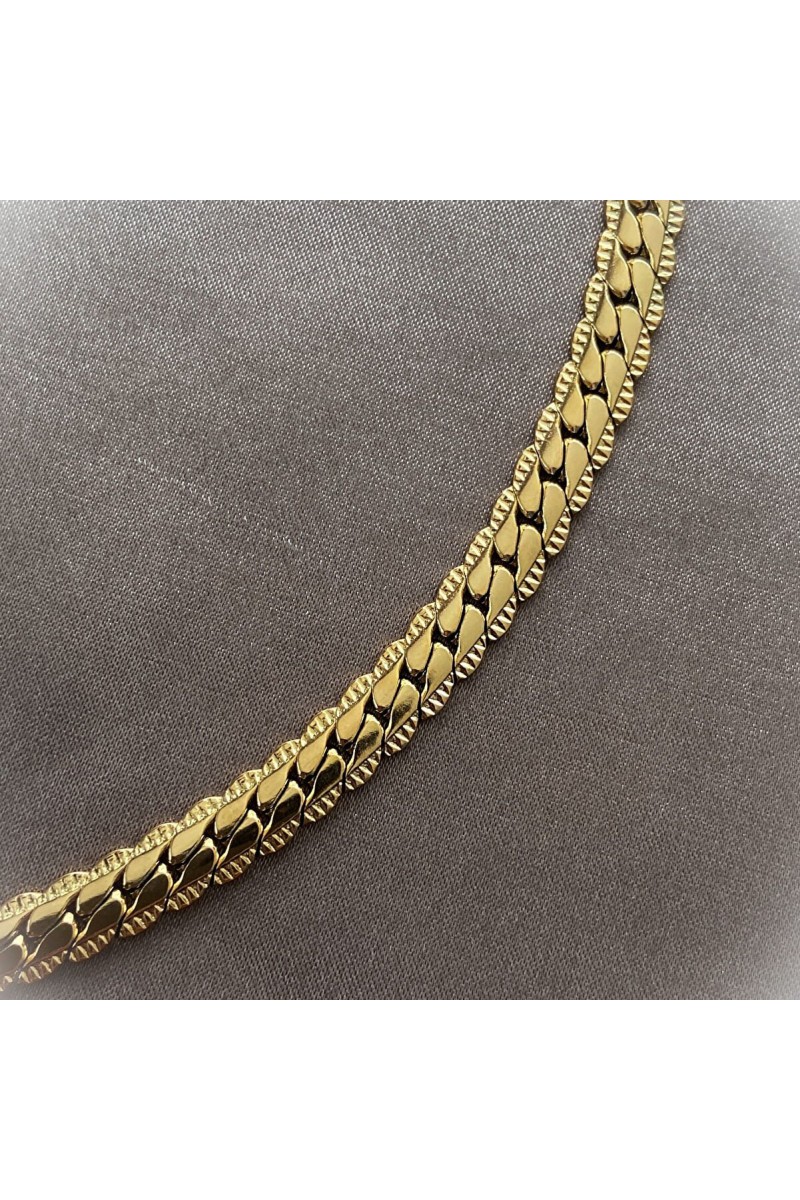 Mens Necklace - Stainless Steel - Gold - 015