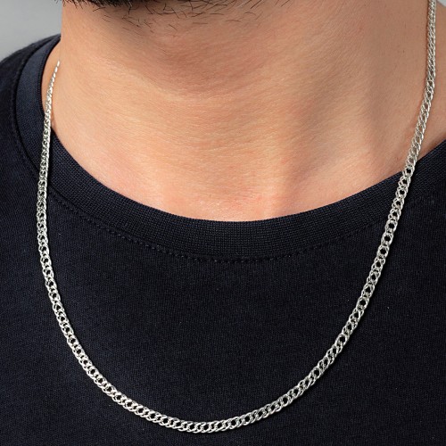 Mens Necklace - Silver - 3015