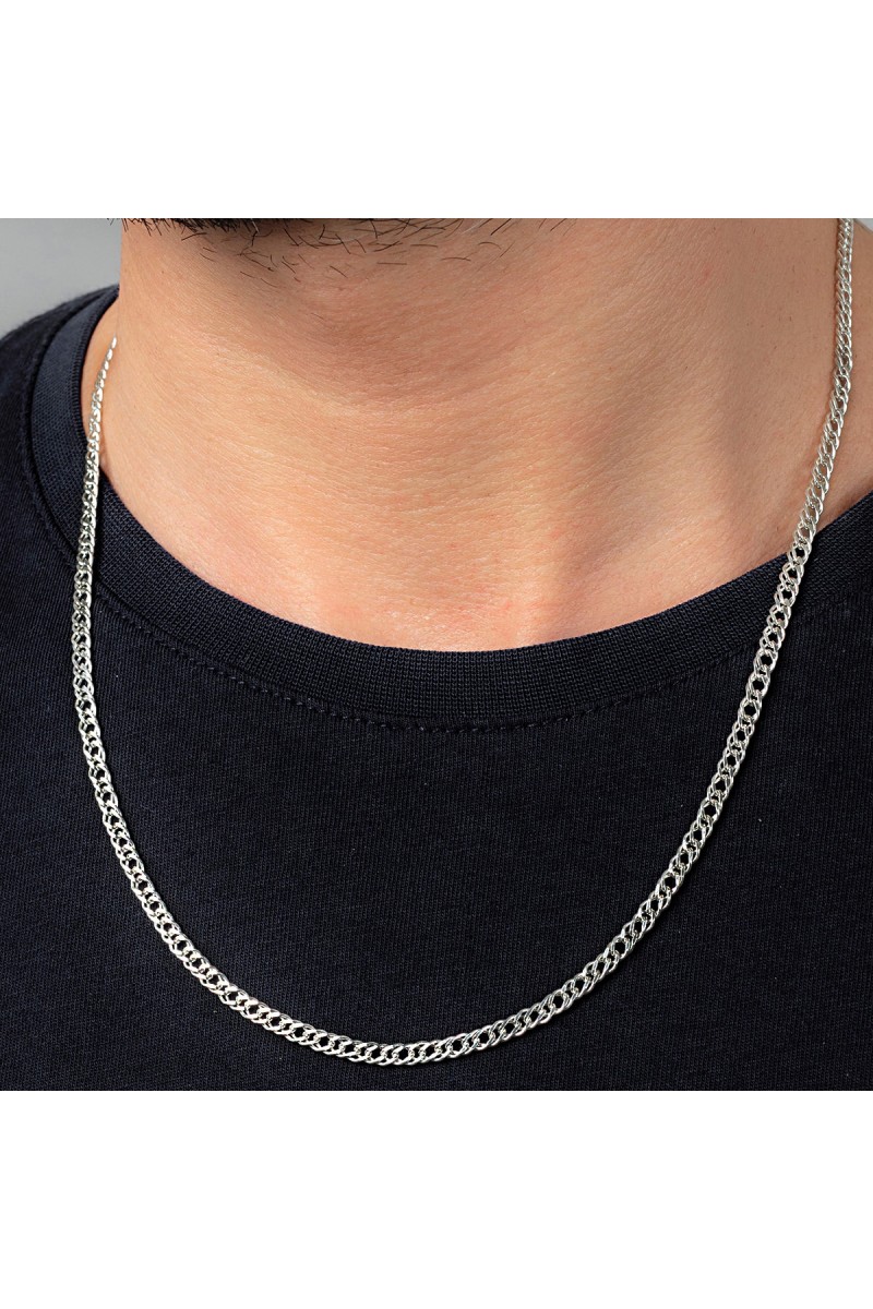 Mens Necklace - Silver - 3015