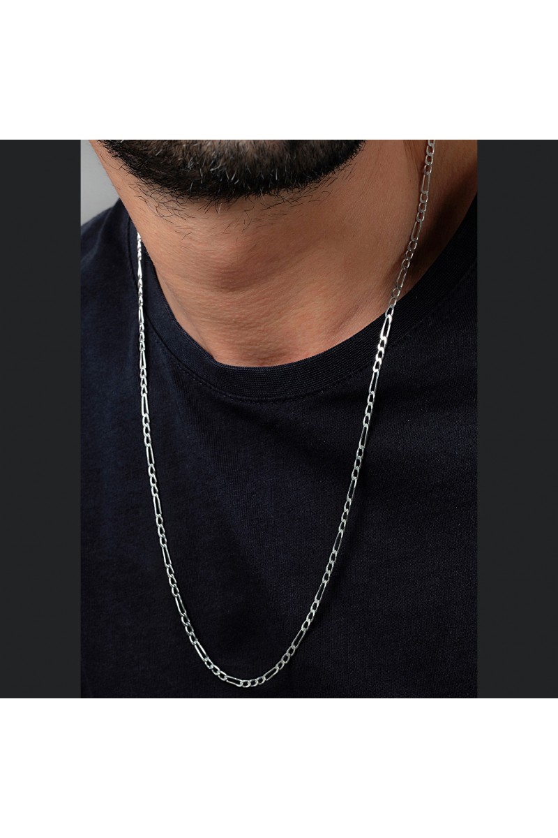 Mens Necklace - Silver - 3025