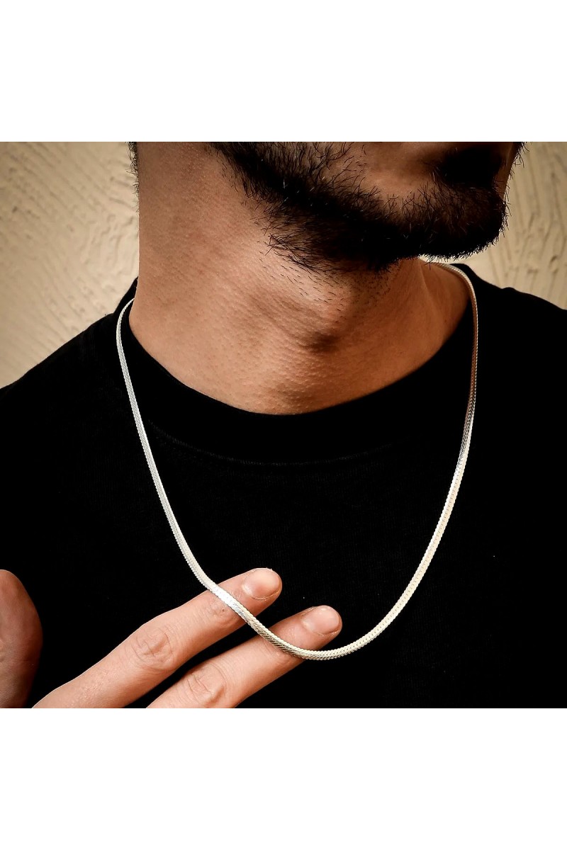 Mens Necklace - Silver - 02