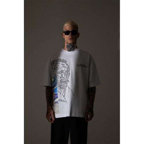 Unisex Oversized T-shirt  - White - VAN GOGH