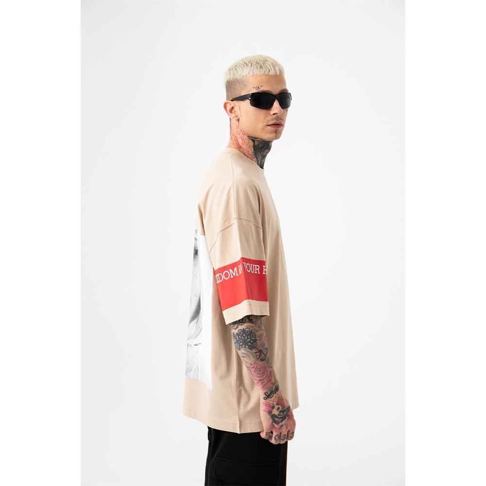 Unisex Oversized T-shirt  - Beige