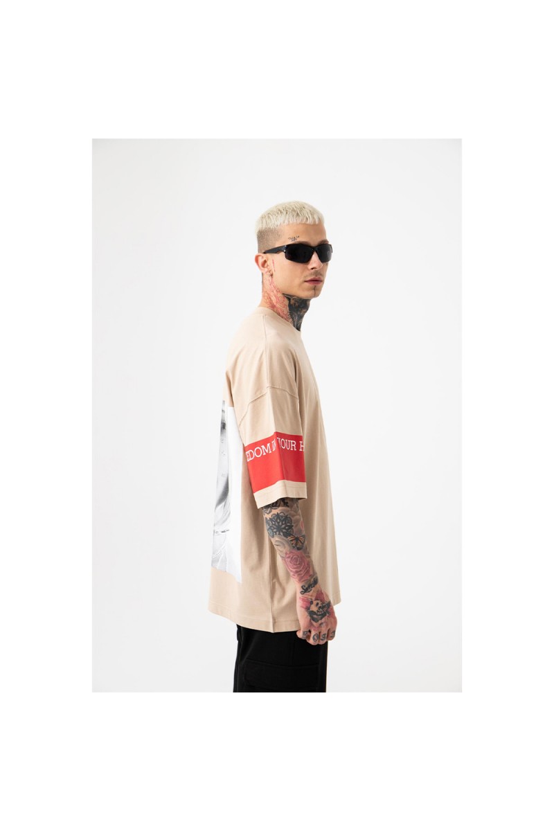 Unisex Oversized T-shirt  - Beige