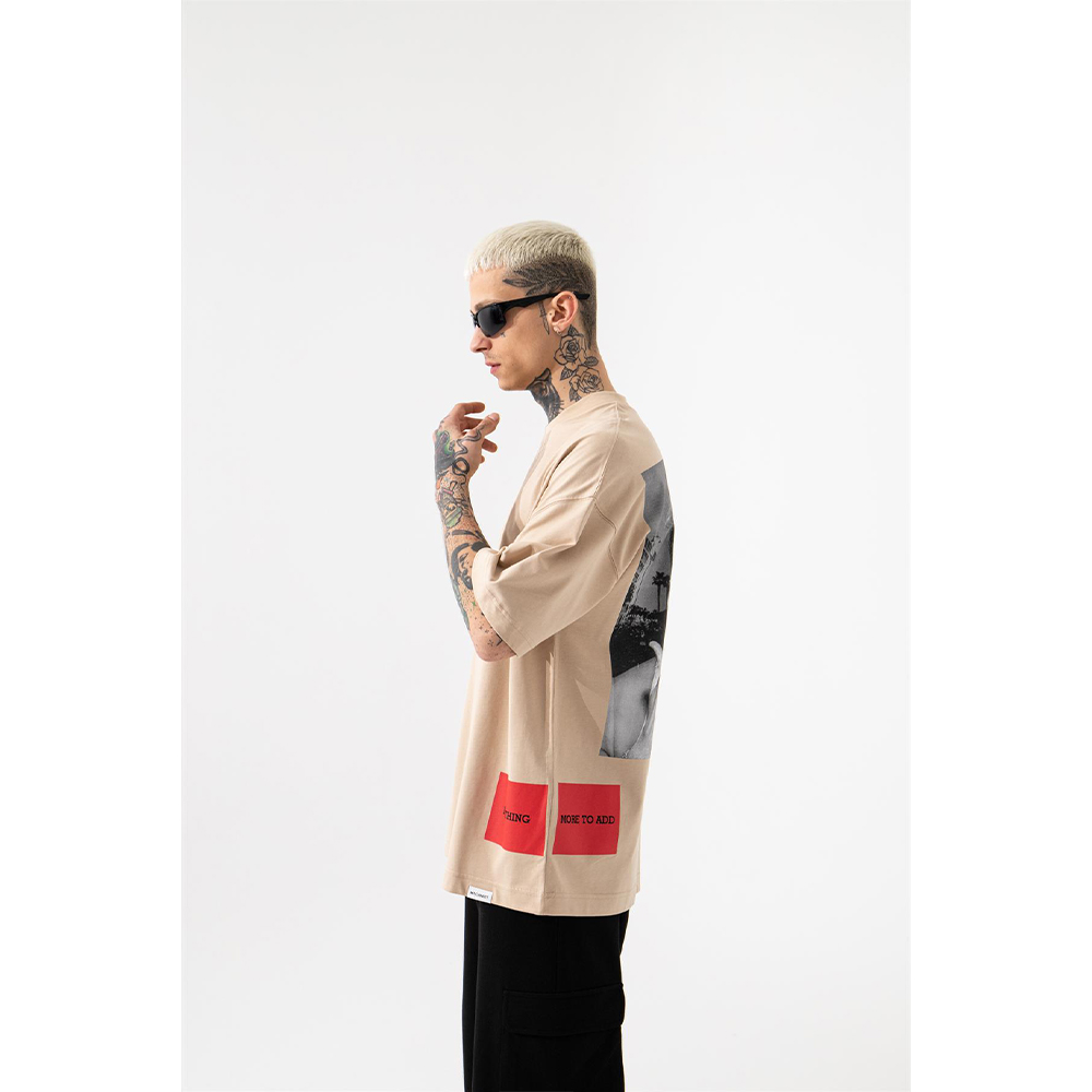 Unisex Oversized T-shirt  - Beige