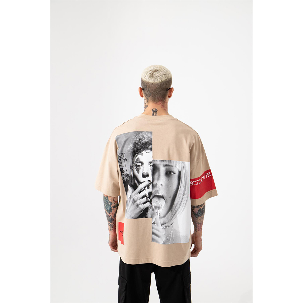 Unisex Oversized T-shirt  - Beige