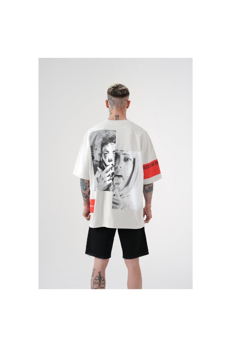 Unisex Oversized T-shirt  - Gray - 2