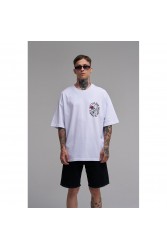 Unisex Oversized T-shirt - White - Rose