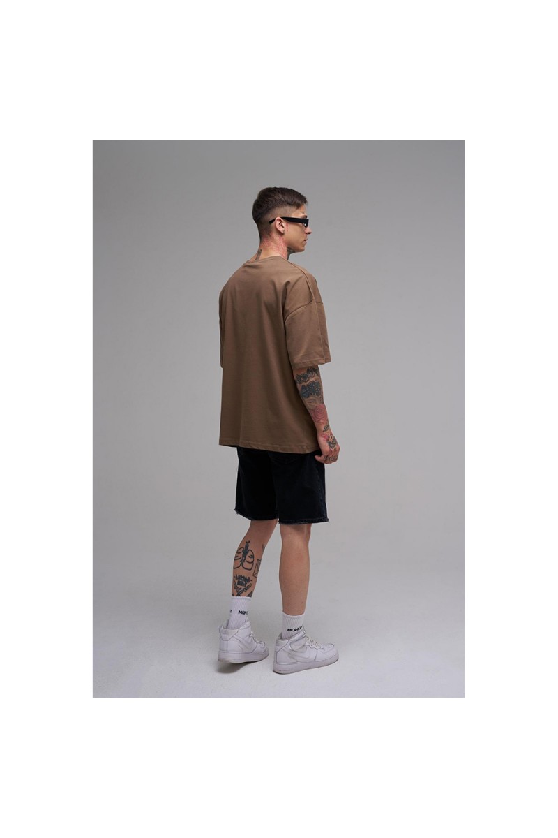 Unisex Oversized T-shirt - Brown - Rose