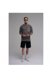 Unisex Oversized T-shirt - Gray - Rose