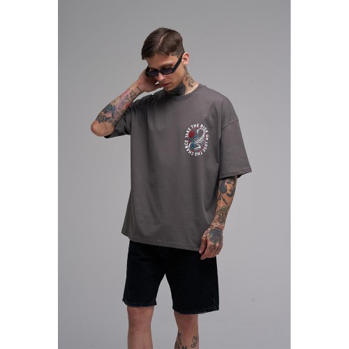 Unisex Oversized T-shirt - Gray - Rose
