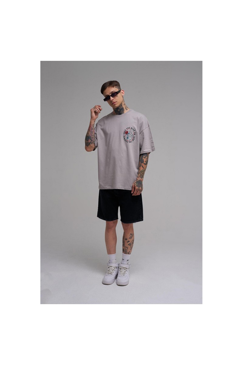 Unisex Oversized T-shirt - Ice Gray - Rose