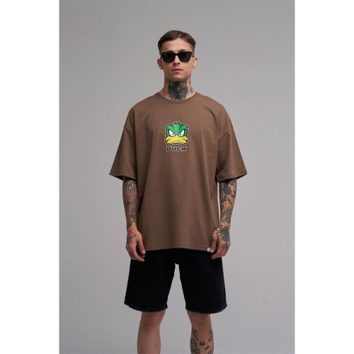 Unisex Oversized T-shirt - Brown - Duck