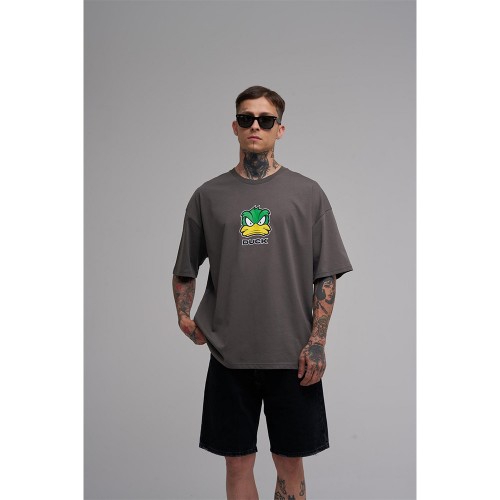 Unisex Oversized T-shirt - Dark Gray - Duck
