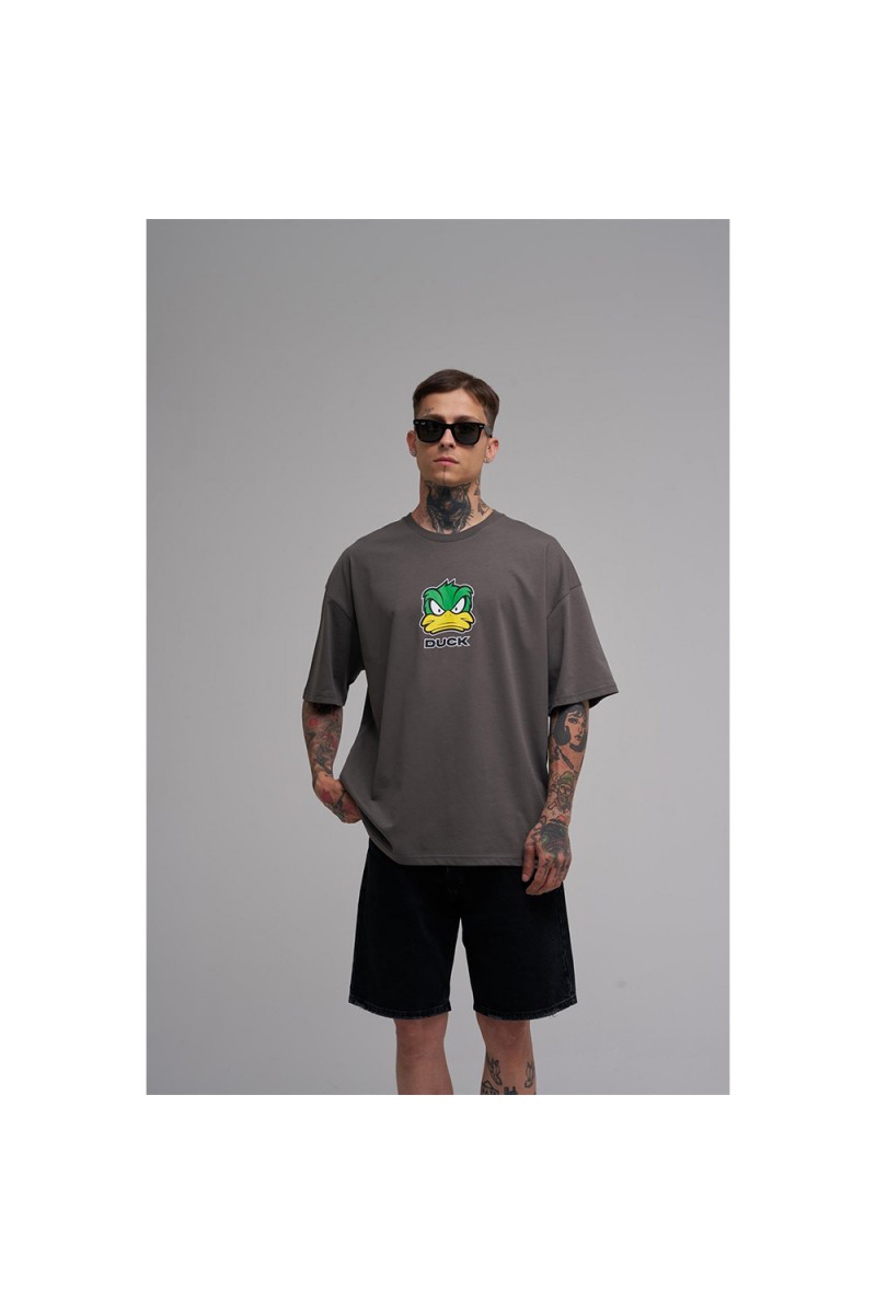 Unisex Oversized T-shirt - Dark Gray - Duck