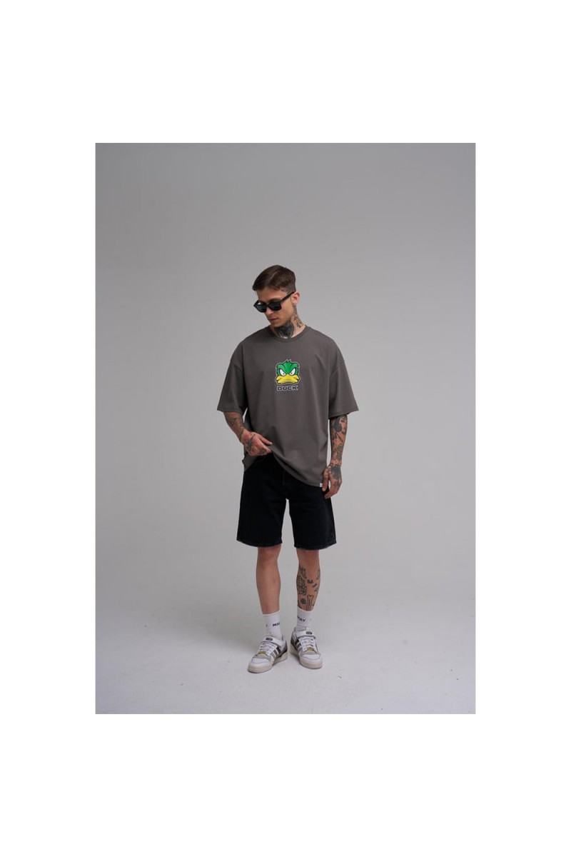 Unisex Oversized T-shirt - Dark Gray - Duck
