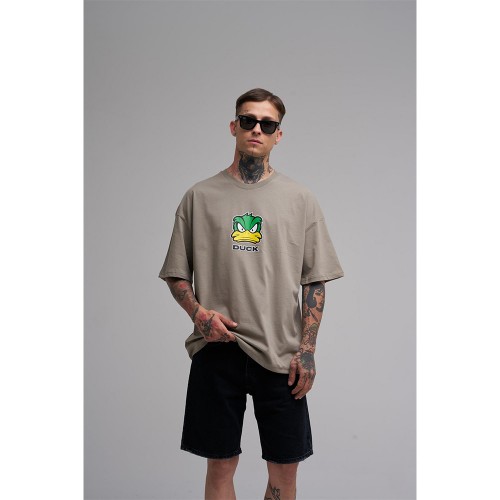 Unisex Oversized T-shirt - Khaki - Duck