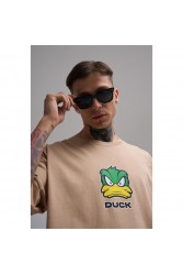 Unisex Oversized T-shirt - Beige - Duck