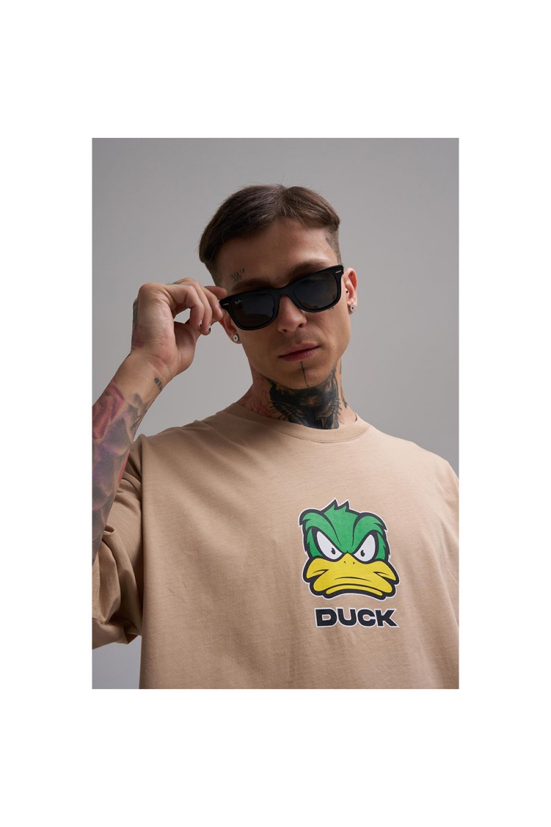 Unisex Oversized T-shirt - Beige - Duck