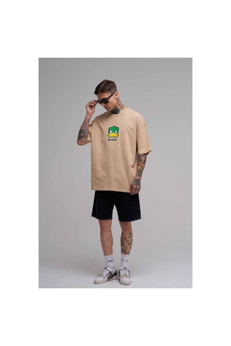 Unisex Oversized T-shirt - Beige - Duck