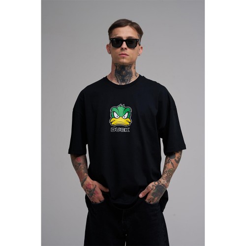 Unisex Oversized T-shirt - Black - Duck