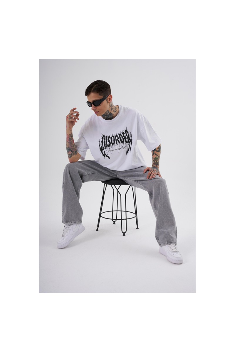Unisex Oversized T-shirt - White - Disorder