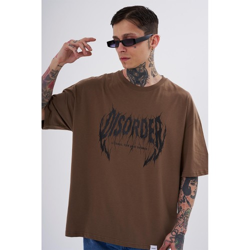 Unisex Oversized T-shirt - Brown - Disorder