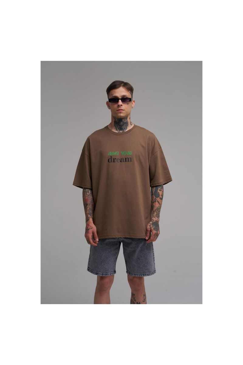 Unisex Oversized T-shirt - Brown - Hunt Your Dream
