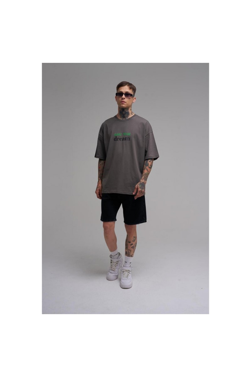 Unisex Oversized T-shirt - Dark Gray - Hunt Your Dream