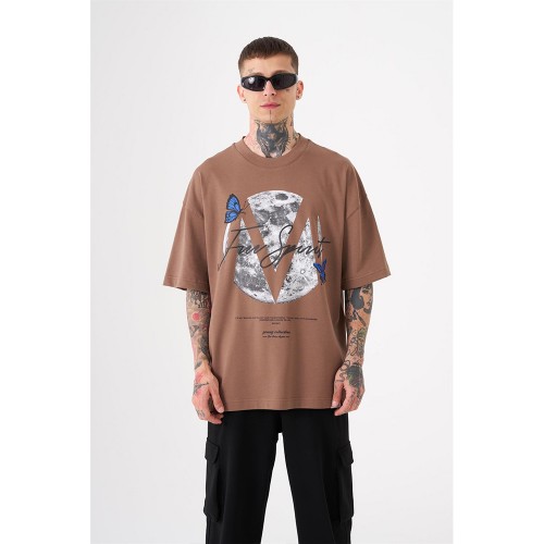 Unisex Oversized T-shirt - Brown - Free Spirit