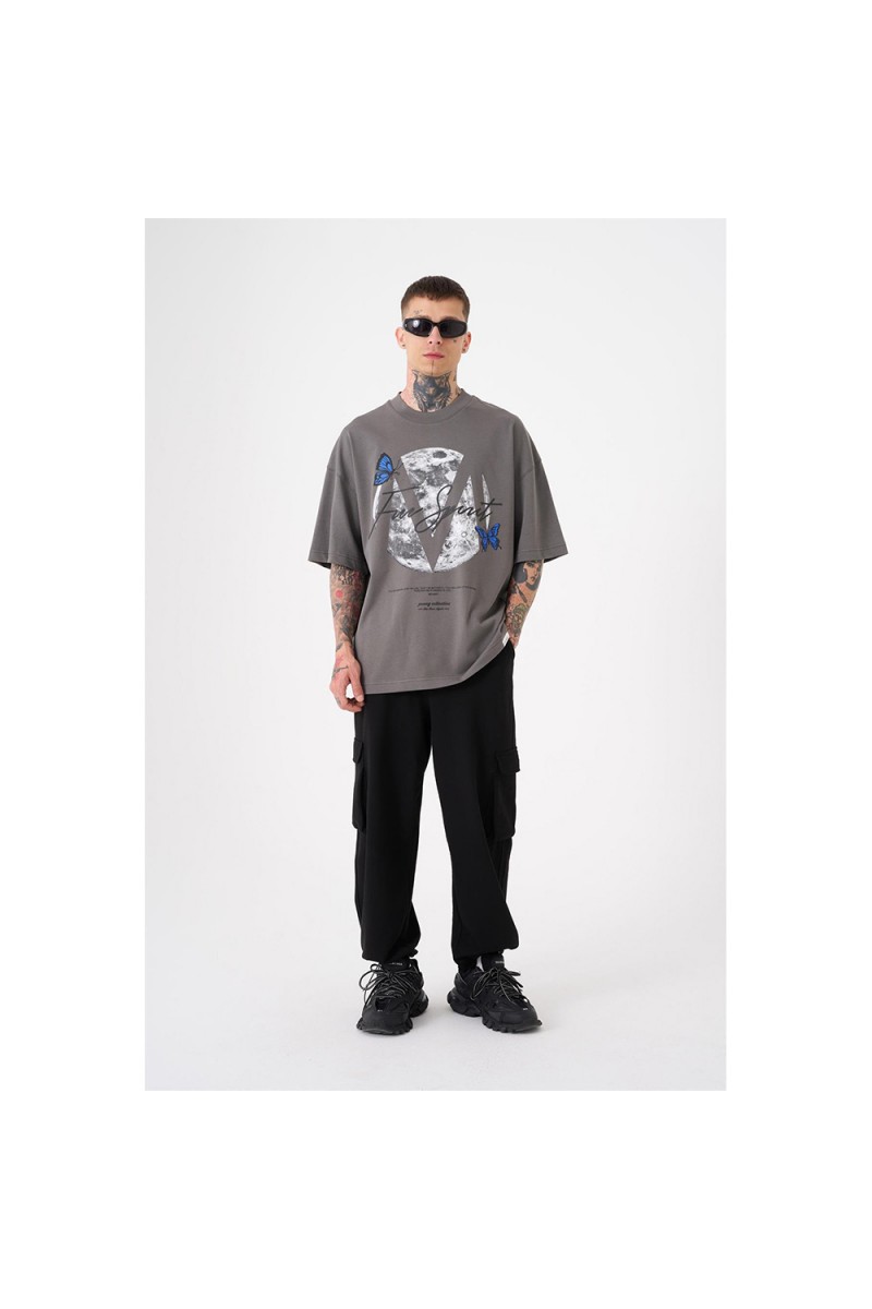 Unisex Oversized T-shirt - Dark Gray - Free Spirit