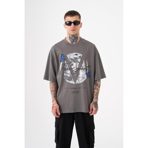 Unisex Oversized T-shirt - Dark Gray - Free Spirit