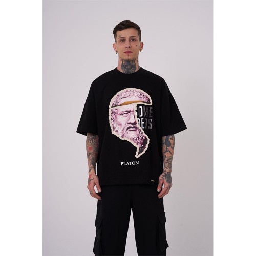 Unisex Oversized T-shirt - Black - Platon
