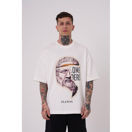 Unisex Oversized T-shirt - Ecru - Platon