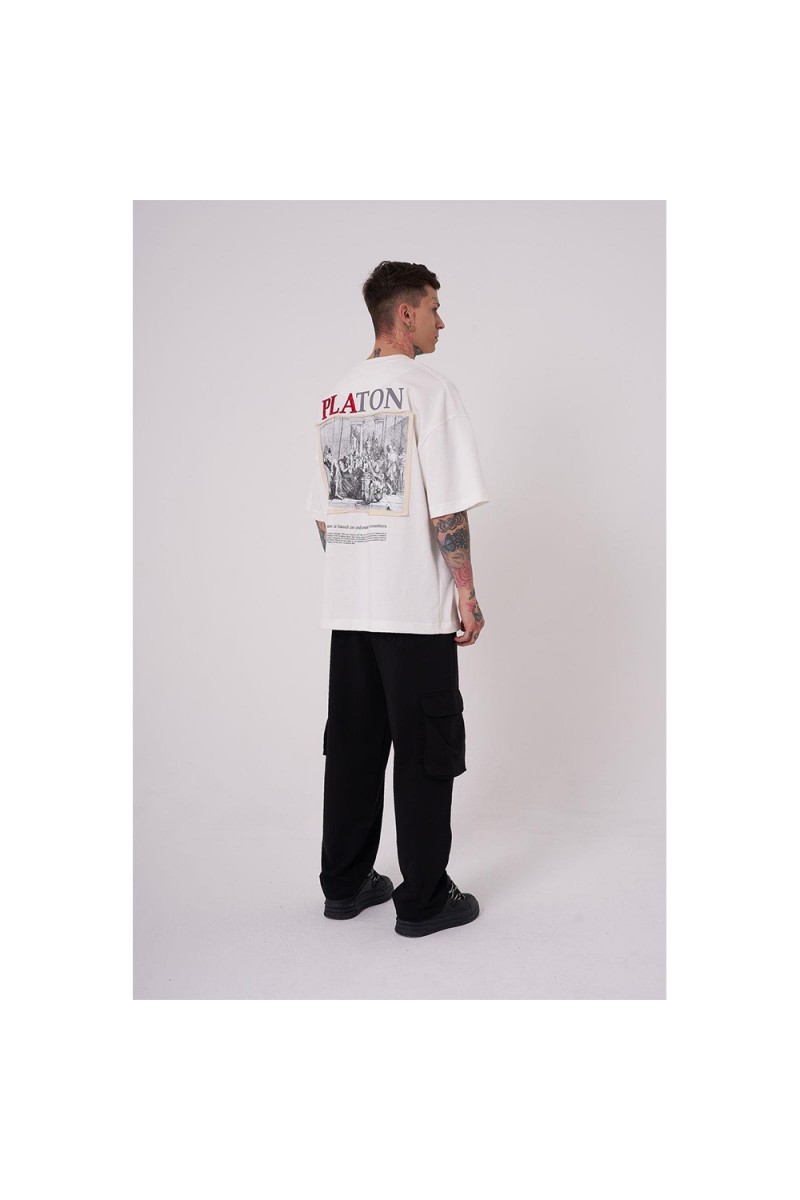 Unisex Oversized T-shirt - Ecru - Platon