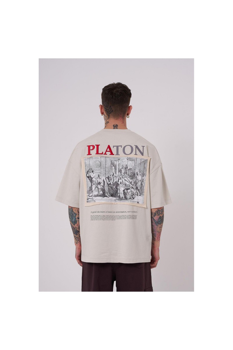 Unisex Oversized T-shirt - Gray - Platon