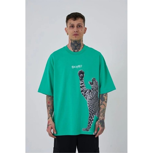 Unisex Oversized T-shirt - Green - Leopard