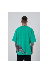 Unisex Oversized T-shirt - Green - Leopard
